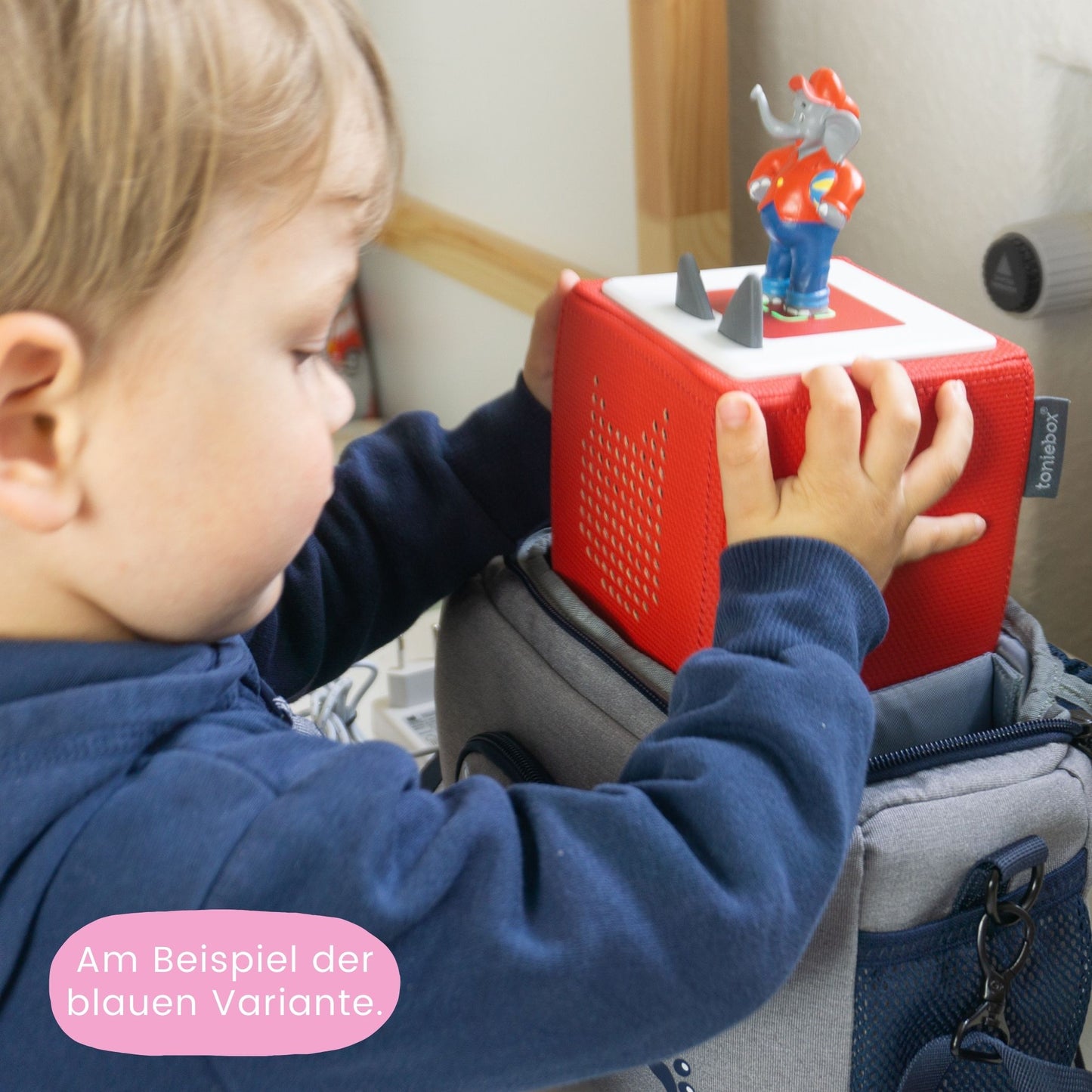 Tasche für Toniebox 1 und 2 - "BoxBag" für Musikbox, 20 Figuren und Kopfhörer, Grau-Rosa Fuchs