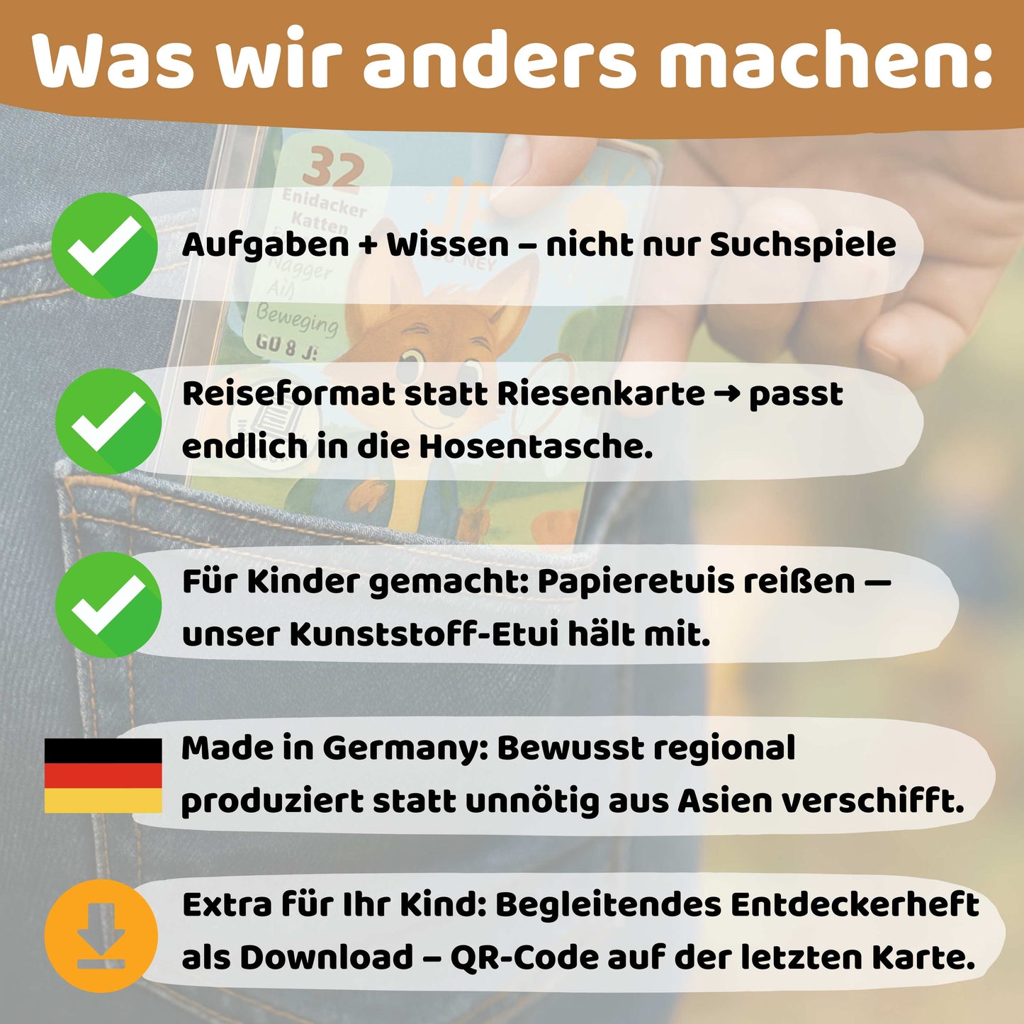 32 Entdeckerkarten für Kinder von 4 -7 Jahren