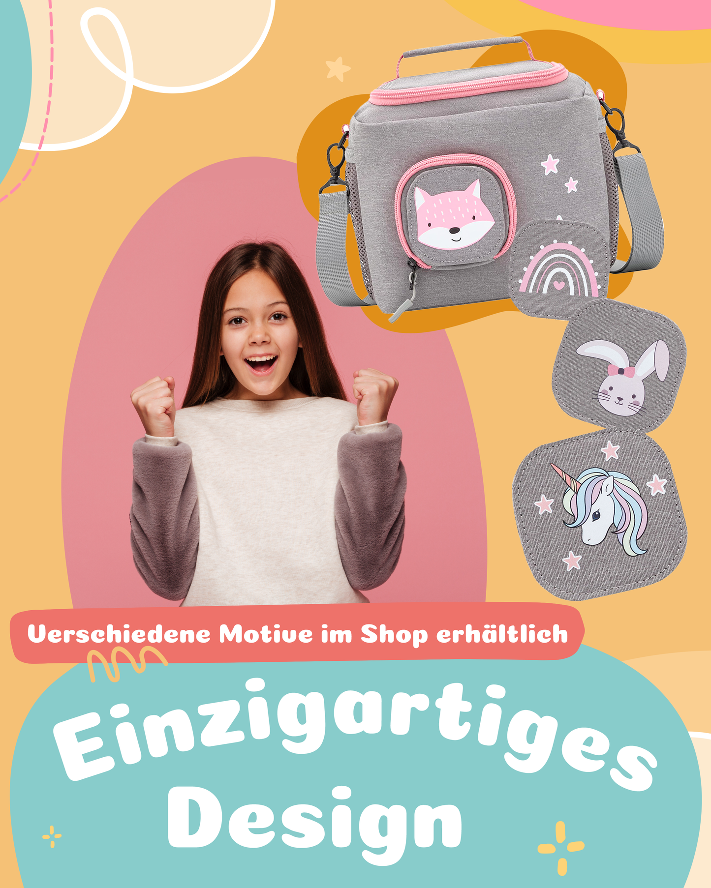 Tasche für Toniebox 1 und 2 - "BoxBag Mini" für Musikbox, 10 Figuren, Grau Rosa Fuchs