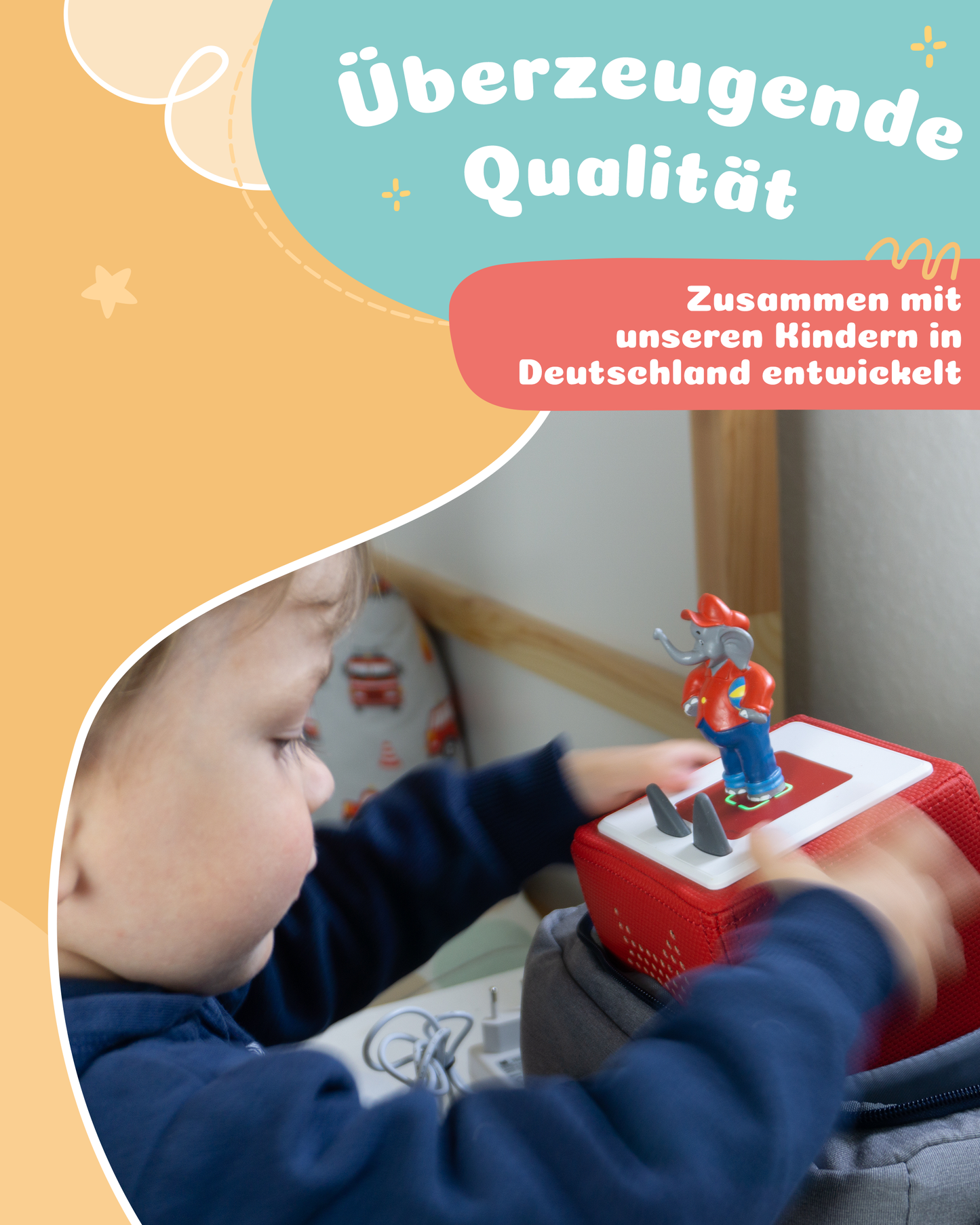 Tasche für Toniebox 1 und 2 - "BoxBag" für Musikbox, 20 Figuren und Kopfhörer, Grau-Rosa Regenbogen