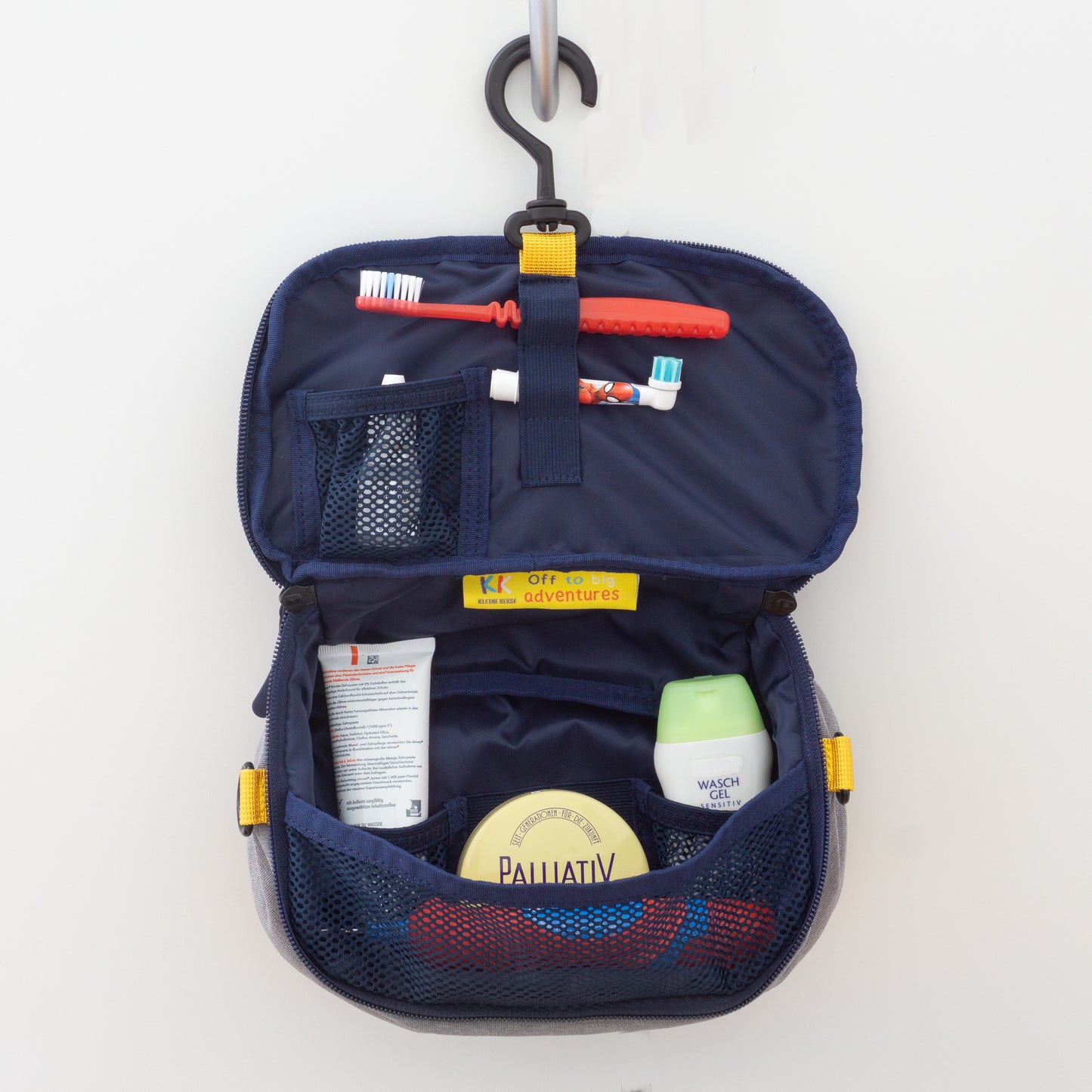 Kulturbeutel für Kinder zum Aufhängen, Rakete, Dino