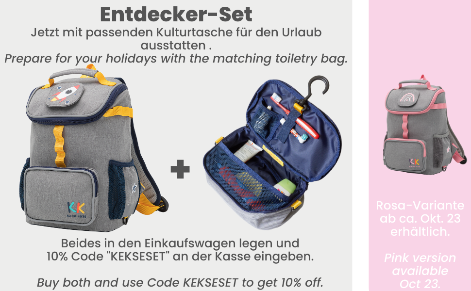 Kinderrucksack Jungen ab 4 Jahren, Kindergarten und Freizeit, Brustgurt und Trennfach