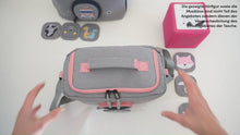 Laden und Abspielen von Videos im Galerie-Viewer, Tasche für Toniebox - &quot;BoxBag&quot; für Musikbox, 20 Figuren und Kopfhörer, Grau-Blau Dino

