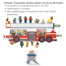 Load image into Gallery viewer, Regal für Tonies Feuerwehr für Magnetische Figuren, aus Forex, 60 x 23 cm
