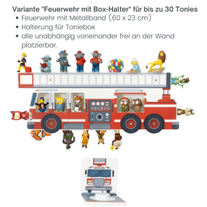 Regal für Tonies Feuerwehr für Magnetische Figuren, aus Forex, 60 x 23 cm