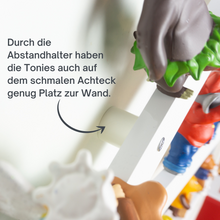 Load image into Gallery viewer, Regal für Tonies Achteck für Magnetische Figuren, aus Forex, 36 x 36 cm, weiß
