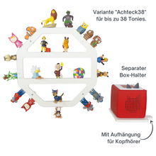 Load image into Gallery viewer, Regal für Tonies Achteck für Magnetische Figuren, aus Forex, 36 x 36 cm, weiß
