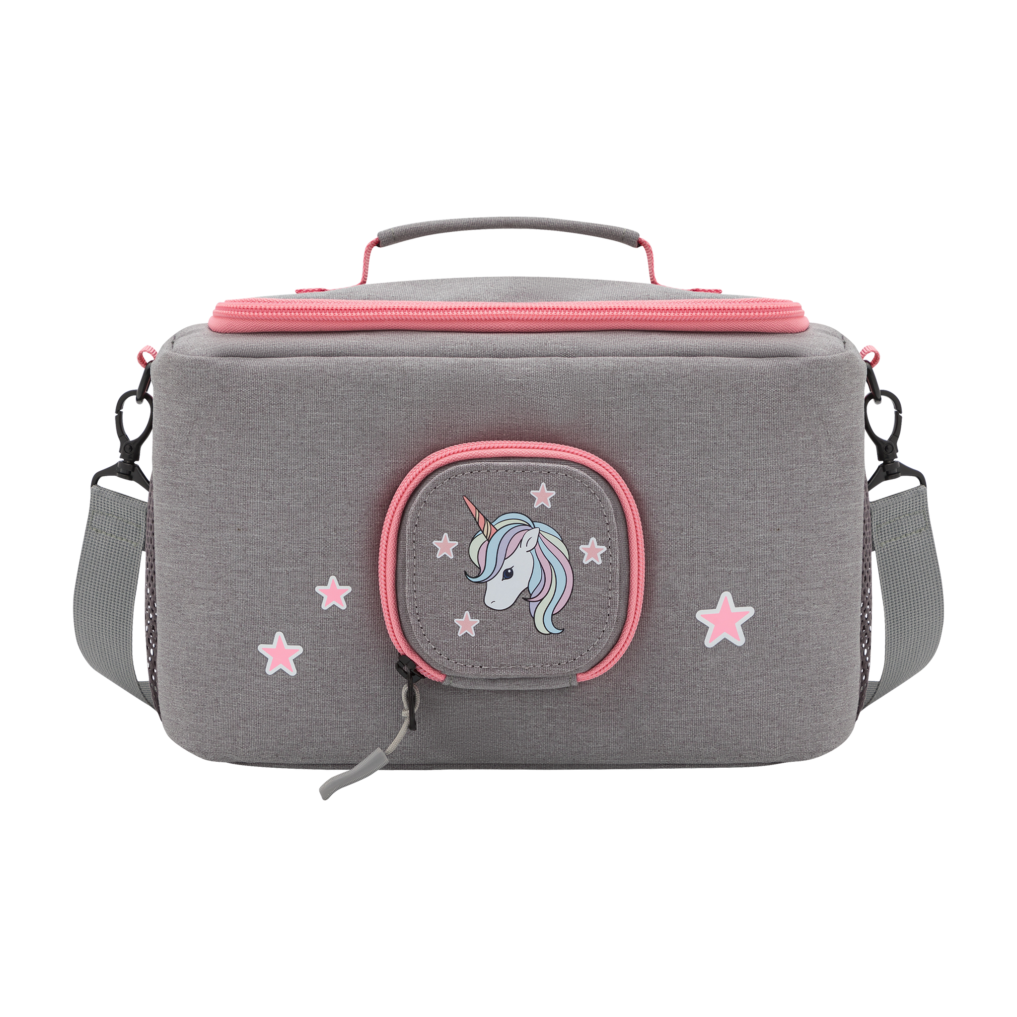 Sac Transport Toniebox JP Journey - Gris/Rose - Porte 20 Figurines, Range Box Et Accessoires - 28x18x14cm