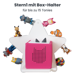 Regal für Tonies Sterne für Magnetische Figuren und Musikbox, aus Forex, je 30 x 29 cm, weiß