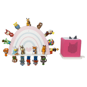 Regal für Tonies Regenbogen für Magnetische Figuren und Musikbox, aus Forex, 33 x 23 cm, weiß