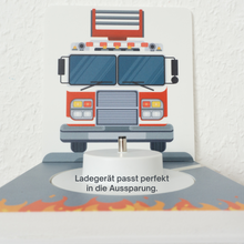 Laden Sie das Bild in den Galerie-Viewer, Regal für Tonies Feuerwehr für Magnetische Figuren, aus Forex, 60 x 23 cm
