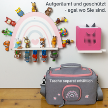 Laden Sie das Bild in den Galerie-Viewer, Regal für Tonies Regenbogen für Magnetische Figuren und Musikbox, aus Forex, 33 x 23 cm, weiß
