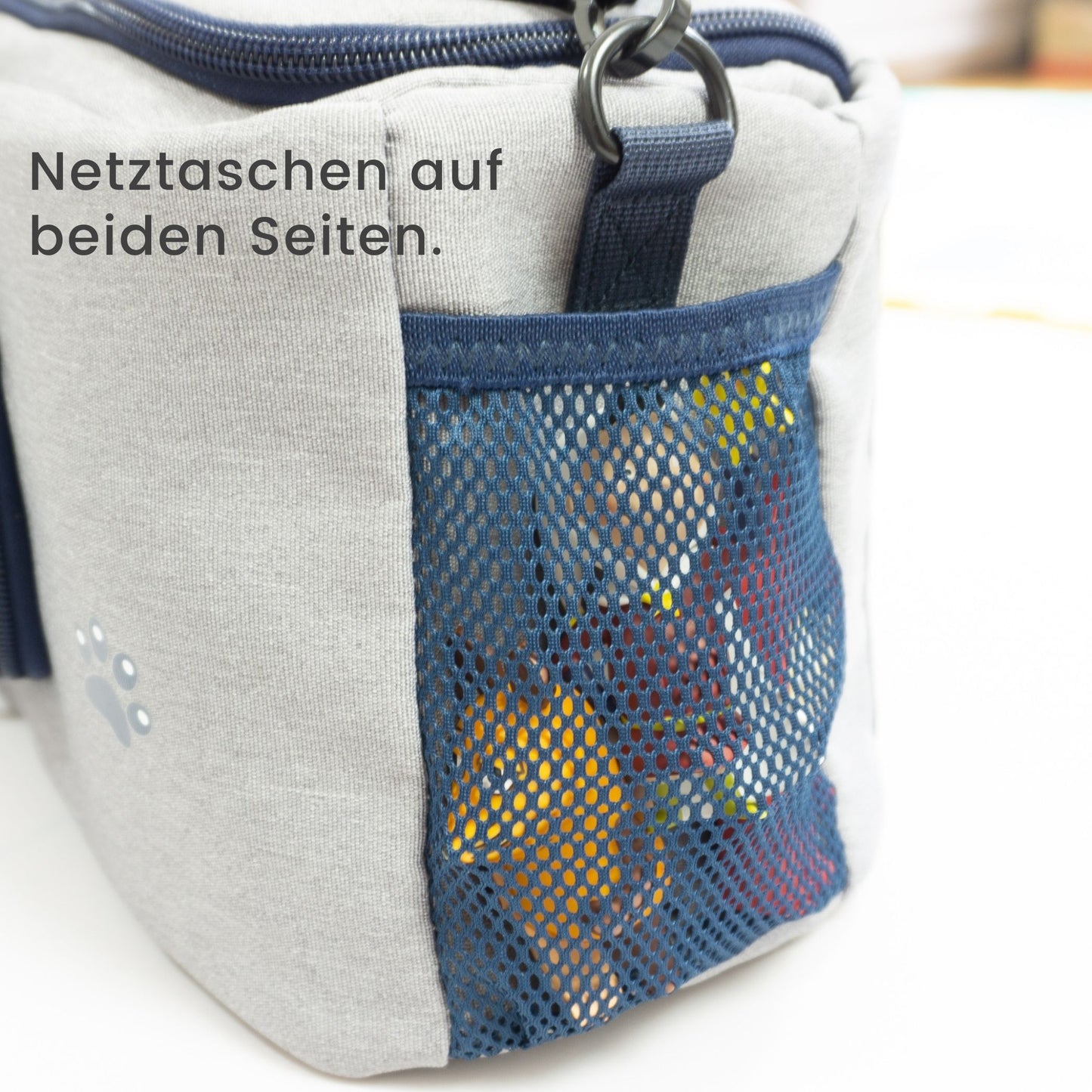 Tasche für Toniebox 1 & 2 - "BoxBag" für Musikbox, 20 Figuren und Kopfhörer, Grau-Blau Bär